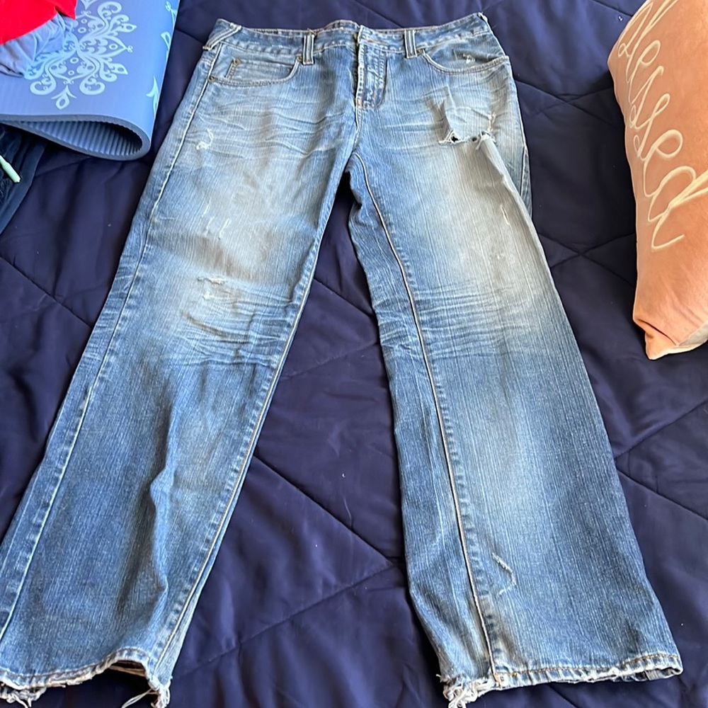 Mens faded jeans